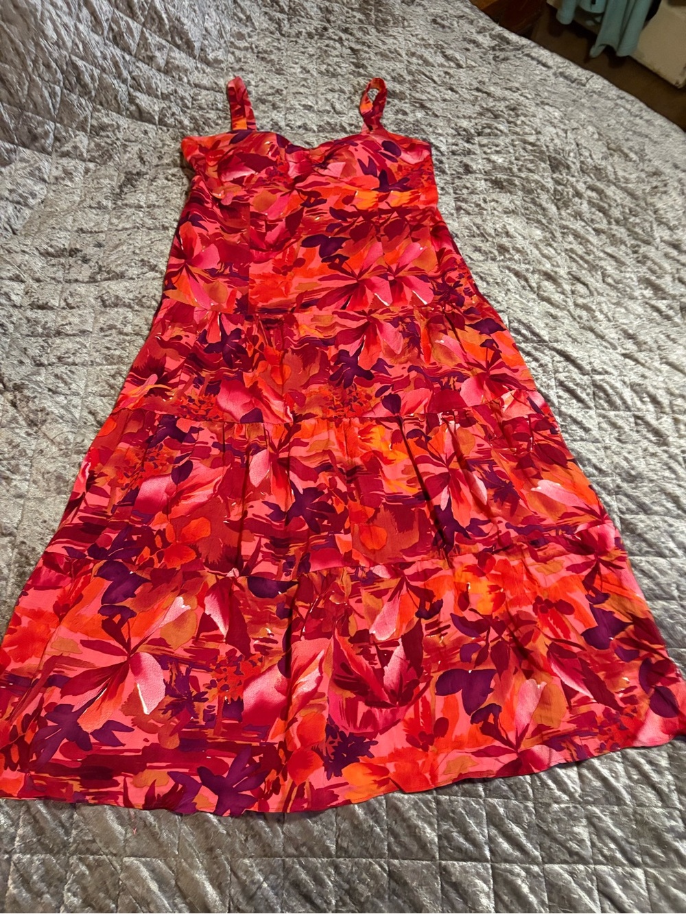 Studio 1940 Red & Pink Floral Dress #1700